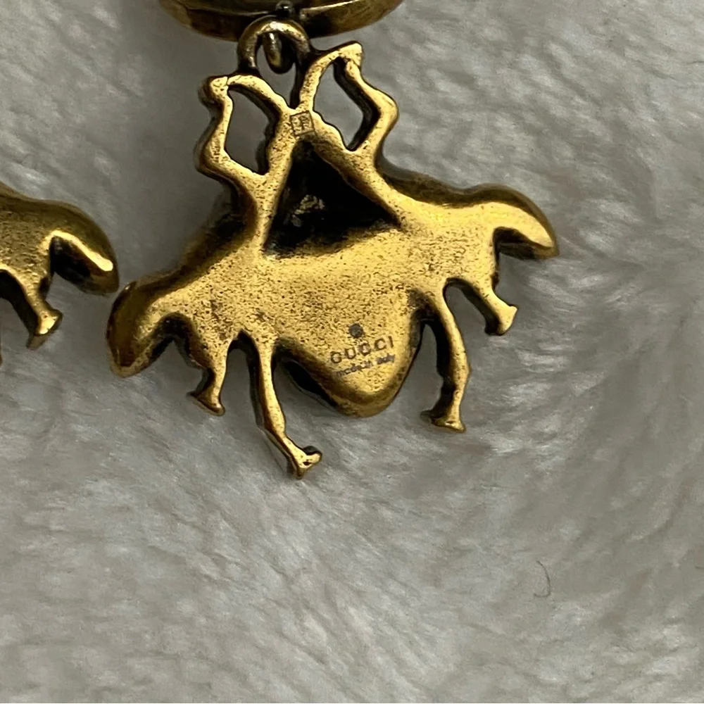 Gucci Interlocking “G”- Bee Dangle Earrings- Crystal and faux Pearl - Picture 5 of 6